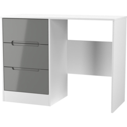 Crowndale Monaco 3 Drawer Grey Gloss and White Vanity Dressing Table Ready Assembled - Size: 73 x 97 x 40cm - Grey Gloss & White - Wilko - thumbnail 4