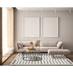 Freya Living Room Area Rug Contemporary 3D Embossed Modern Stripe Bar Design - Cream 200cm x 290cm - Size: 290 x 200 x 2cm - Desire Rugs - Wilko - thumbnail 7