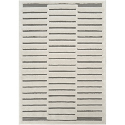 Freya Living Room Area Rug Contemporary 3D Embossed Modern Stripe Bar Design - Cream 200cm x 290cm - Size: 290 x 200 x 2cm - Desire Rugs - Wilko