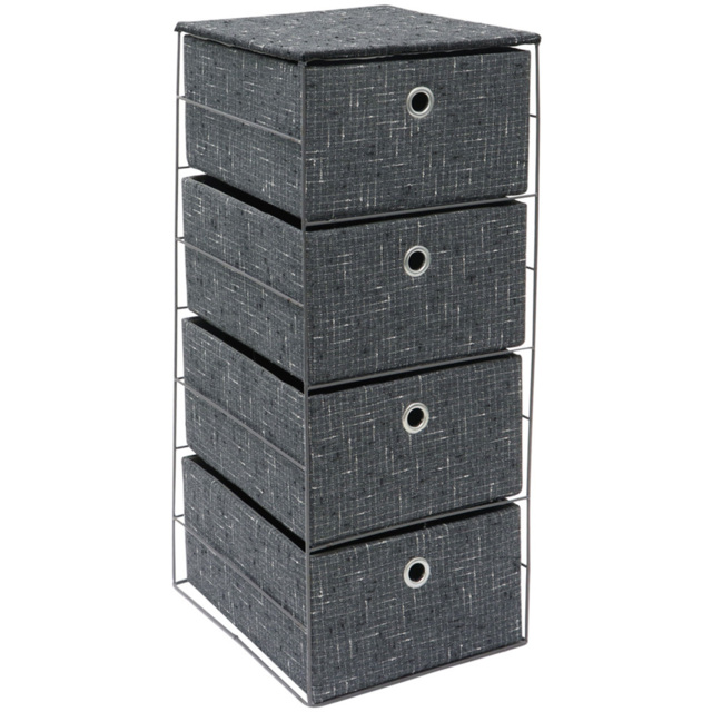 JVL Shadow 4 Drawer Wide Fabric Storage Tower - JVL Homewares - Wilko - image 1