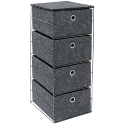 JVL Shadow 4 Drawer Wide Fabric Storage Tower - JVL Homewares - Wilko - thumbnail 1