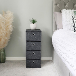 JVL Shadow 4 Drawer Wide Fabric Storage Tower - JVL Homewares - Wilko - thumbnail 3