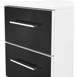 Crowndale Worcester 3 Drawer Matt Black and White Bedside Cabinet Ready Assembled - Black Matt & White - Wilko - thumbnail 6