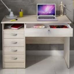 Florence Function Plus 5 Drawer Desk Oak - Size: 48 x 109 x 75cm - Brown - Furniture to Go - Wilko