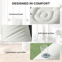 Outsunny Grey Inflatable Chair with Footstool - Size: 87 x 125 x 100cm - Grey and Black - Wilko - thumbnail 6