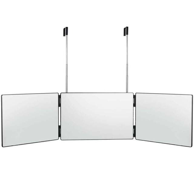 AMOS 3 Way Trifold Mirror - Size: 36 x 25cm - Black - Wilko - image 1