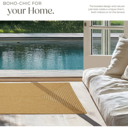 tectake Raya Boho Jute Rug 90 x 60cm - Size: 300 x 200 x 100cm - Brown - Wilko - thumbnail 7