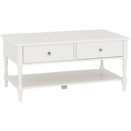 Seconique Stratford 2 Drawer White Coffee Table - Size: 47 x 100 x 58cm - Wilko - thumbnail 3