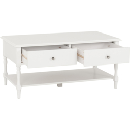 Seconique Stratford 2 Drawer White Coffee Table - Size: 47 x 100 x 58cm - Wilko - thumbnail 5