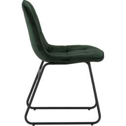 Seconique Lukas Set of 2 Emerald Green Velvet Dining Chair - Wilko - thumbnail 5