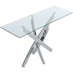 Living and Home Transparent Modern Clear Glass Top Coffee End Table - Size: 76 x 120 x 40cm - Wilko - thumbnail 4