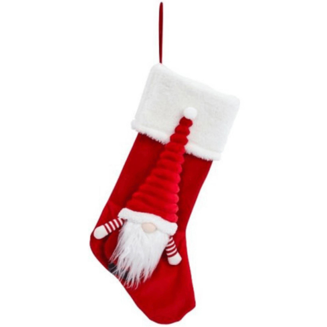 Samuel Alexander Red and White Hanging Christmas Gonk Stocking 53cm - Size: 53 x 47 x 12cm - Red / White - Wilko - image 1