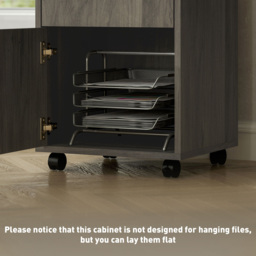 HOMCOM Single Door Single Drawer Grey Filing Cabinet - Size: 60.0 cm x 35.0 cm x 40.0 cmcm - Wilko - thumbnail 6
