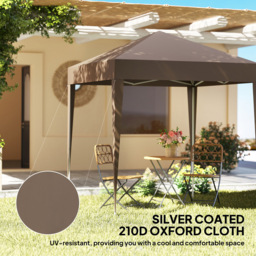 Outsunny 2 x 2m Coffee Marquee Pop Up Gazebo Party Tent - Size: 240 x 200 x 200cm - Brown - Wilko - thumbnail 7