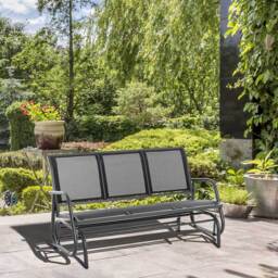 Outsunny 3-Seat Glider Rocking Chair - Size: 85 x 75 x 151cm - Black - Wilko - thumbnail 7