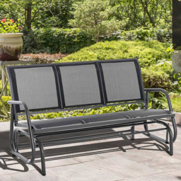 Outsunny 3-Seat Glider Rocking Chair - Size: 85 x 75 x 151cm - Black - Wilko - thumbnail 1