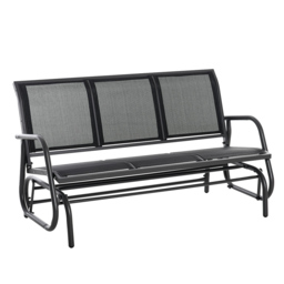 Outsunny 3-Seat Glider Rocking Chair - Size: 85 x 75 x 151cm - Black - Wilko - thumbnail 3