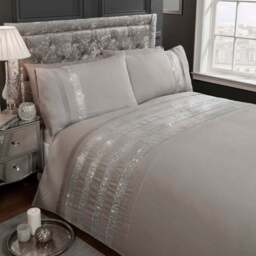 Rapport Home Carly Single Grey Duvet Set - Silver - Wilko - thumbnail 1