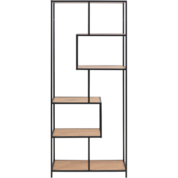 Florence Seaford 5 Shelf Oak and Black Metal Bookcase - Furniture To Go - Wilko - thumbnail 4