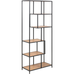 Florence Seaford 5 Shelf Oak and Black Metal Bookcase - Furniture To Go - Wilko - thumbnail 3