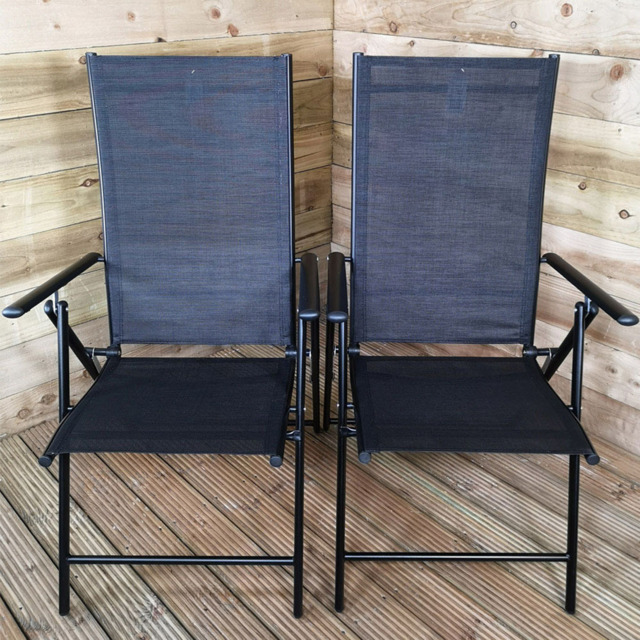 Samuel Alexander Black Multi Position Reclining Garden Chair - Size: 1 Seater - Wilko - image 1