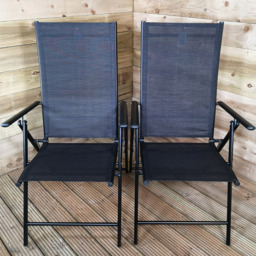 Samuel Alexander Black Multi Position Reclining Garden Chair - Size: 1 Seater - Wilko - thumbnail 1