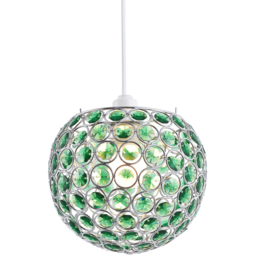 Happy Homewares Round Globe Small Green Acrylic Bead Jewels Pendant Shade - Size: 18 x 18 x 18cm - Wilko - thumbnail 4