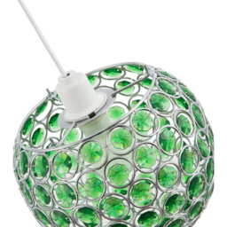 Happy Homewares Round Globe Small Green Acrylic Bead Jewels Pendant Shade - Size: 18 x 18 x 18cm - Wilko - thumbnail 7