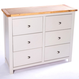 Cabinet Bits Argenta 6 Drawer Grey Chrome Knob Chest of Drawers - Wilko - thumbnail 5