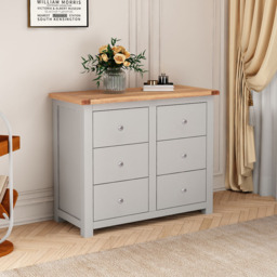 Cabinet Bits Argenta 6 Drawer Grey Chrome Knob Chest of Drawers - Wilko - thumbnail 6