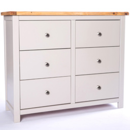 Cabinet Bits Argenta 6 Drawer Grey Chrome Knob Chest of Drawers - Wilko - thumbnail 4