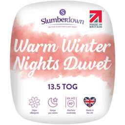 Slumberdown Double Warm Winter Nights Duvet 13.5Tog - White - Wilko