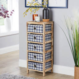 Home Source Weybourne 5 Drawer Fabric Storage Unit - Size: 76.5 x 30 x 25cm - Brown - Wilko - thumbnail 7
