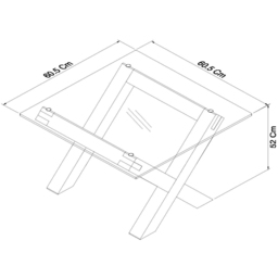 Bentley Designs Turin Dark Oak Glass Lamp Table - Size: 52 x 61 x 61cm - Brown - Wilko - thumbnail 6