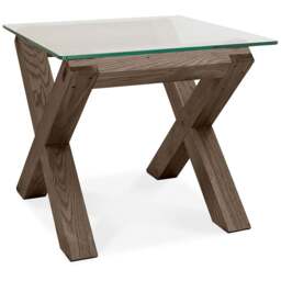 Bentley Designs Turin Dark Oak Glass Lamp Table - Size: 52 x 61 x 61cm - Brown - Wilko - thumbnail 3