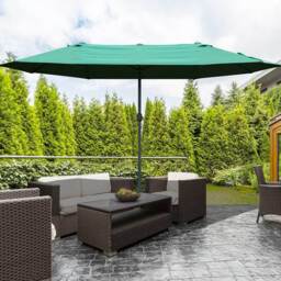 Outsunny 4.6m Garden Parasol Dark Green - Size: 240 x 270 x 460cm - Wilko - thumbnail 3