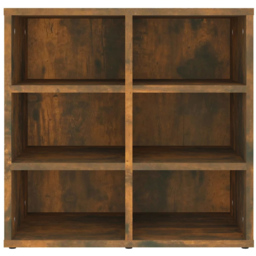vidaXL 6 Shelf Smoked Oak Wooden Shoe Cabinet - Size: 50 x 52.5 x 30cm - Brown - Wilko - thumbnail 5