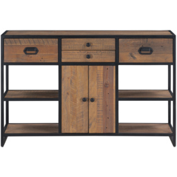 Baumhaus Ooki 2 Door 4 Drawer 4 Shelf Large Console Table - Brown - Wilko - thumbnail 4