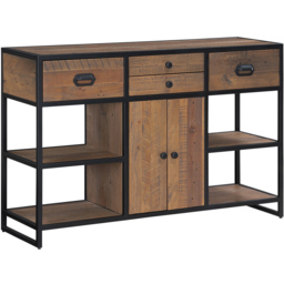 Baumhaus Ooki 2 Door 4 Drawer 4 Shelf Large Console Table - Brown - Wilko - thumbnail 3