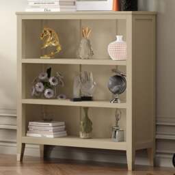 Palazzi 3 Shelves Clay Bookcase - Size: 3 Shelf - Cream - Wilko