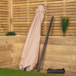 Samuel Alexander Havana Beige Crank Handle Garden Parasol with Cover 2.7m - Cream - Wilko - thumbnail 3