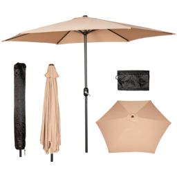 Samuel Alexander Havana Beige Crank Handle Garden Parasol with Cover 2.7m - Cream - Wilko - thumbnail 4