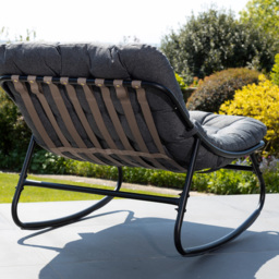 Artemis Home Solace Black Outdoor Rocking Chair with Dark Grey Cushion - Size: 4 x 78 x 101cm - Wilko - thumbnail 5
