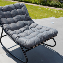 Artemis Home Solace Black Outdoor Rocking Chair with Dark Grey Cushion - Size: 4 x 78 x 101cm - Wilko - thumbnail 4
