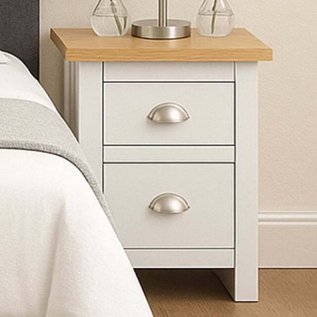 Kosy Koala Otis White and Oak Bedside Cabinet Set of 2 - Size: 2 Drawer - Wilko - image 1
