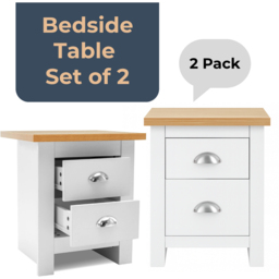 Kosy Koala Otis White and Oak Bedside Cabinet Set of 2 - Size: 2 Drawer - Wilko - thumbnail 7