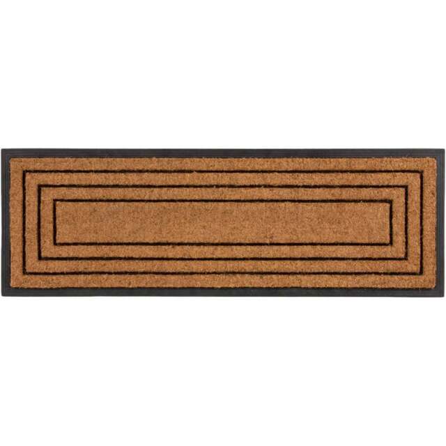 Eselle Chadderton Border Natural Coir Door Mat 40 x 120cm - Size: 40 x 120 x 2cm - Brown - Wilko - image 1