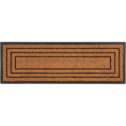 Eselle Chadderton Border Natural Coir Door Mat 40 x 120cm - Size: 40 x 120 x 2cm - Brown - Wilko