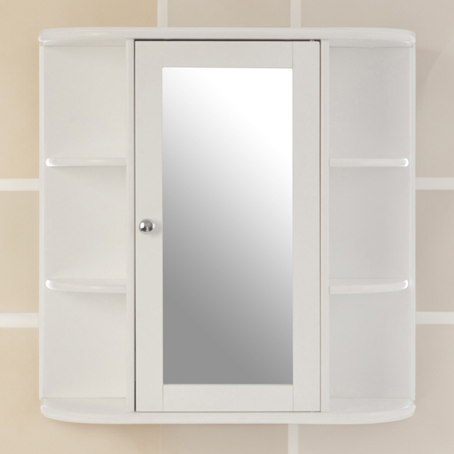 Premier Housewares White Mirror Bathroom Cabinet - Size: 60 x 17 x 58cm - Wilko - image 1