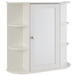 Premier Housewares White Mirror Bathroom Cabinet - Size: 60 x 17 x 58cm - Wilko - thumbnail 3